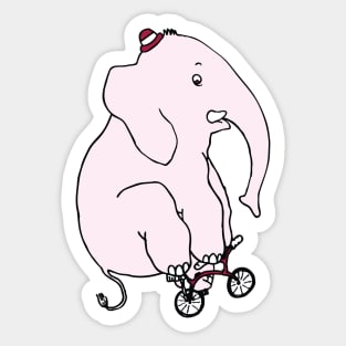 Elephant on a Bike Sticker